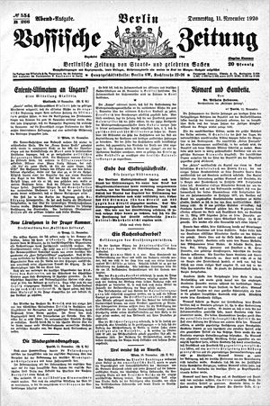 Vossische Zeitung vom 11.11.1920