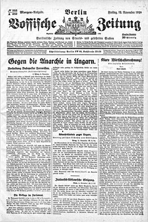 Vossische Zeitung vom 12.11.1920