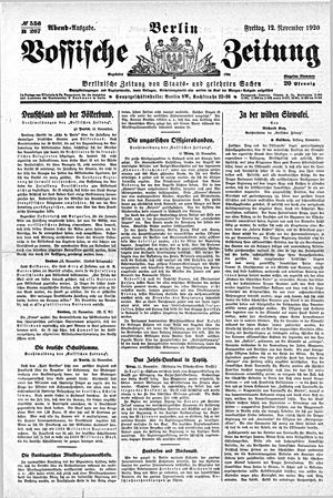 Vossische Zeitung vom 12.11.1920