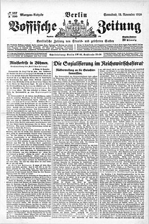 Vossische Zeitung vom 13.11.1920