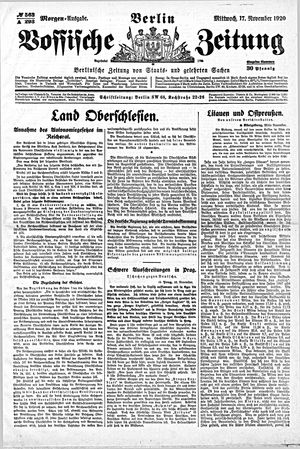 Vossische Zeitung vom 17.11.1920