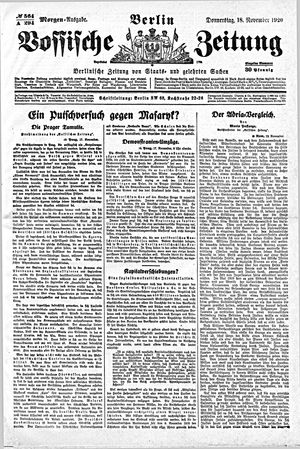 Vossische Zeitung vom 18.11.1920