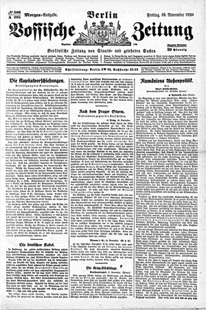 Vossische Zeitung vom 19.11.1920