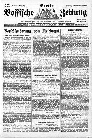 Vossische Zeitung vom 19.11.1920