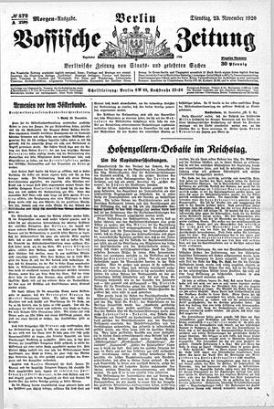 Vossische Zeitung on Nov 23, 1920