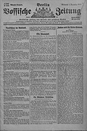 Vossische Zeitung vom 01.12.1920