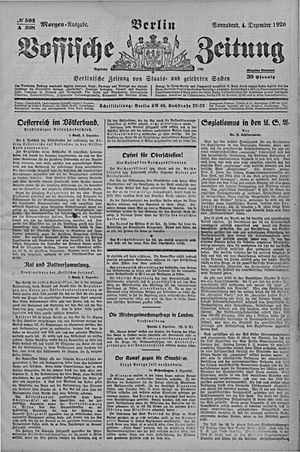 Vossische Zeitung vom 04.12.1920