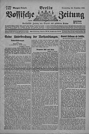 Vossische Zeitung on Dec 23, 1920
