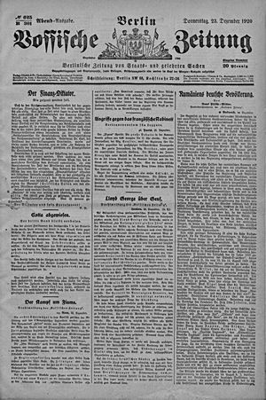 Vossische Zeitung vom 23.12.1920