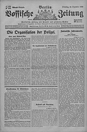 Vossische Zeitung vom 28.12.1920