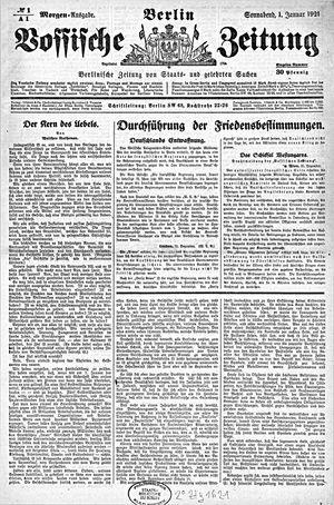 Vossische Zeitung vom 01.01.1921