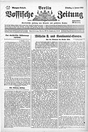 Vossische Zeitung on Jan 4, 1921