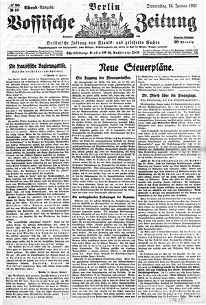 Vossische Zeitung vom 13.01.1921