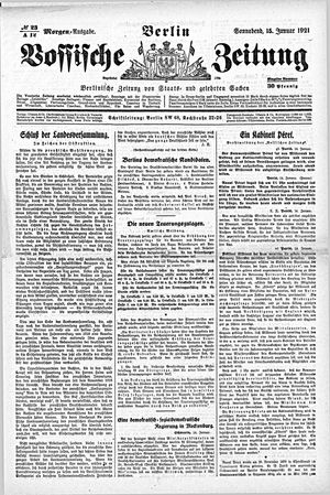 Vossische Zeitung vom 15.01.1921