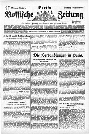 Vossische Zeitung on Jan 19, 1921