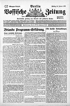 Vossische Zeitung on Jan 21, 1921