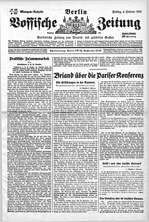 Vossische Zeitung on Feb 4, 1921