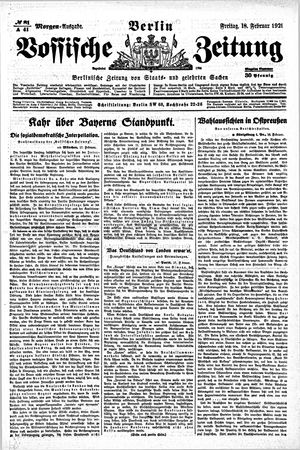 Vossische Zeitung vom 18.02.1921