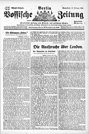 Vossische Zeitung on Feb 19, 1921