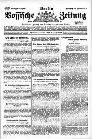 Vossische Zeitung vom 23.02.1921