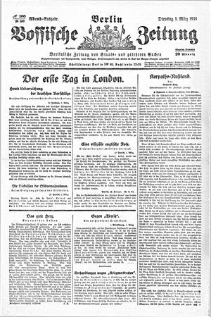 Vossische Zeitung vom 01.03.1921