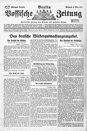 Vossische Zeitung on Mar 2, 1921