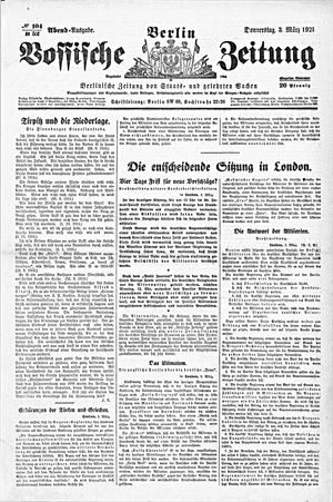 Vossische Zeitung vom 03.03.1921