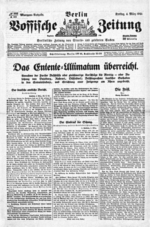 Vossische Zeitung on Mar 4, 1921