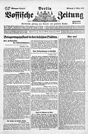 Vossische Zeitung vom 09.03.1921
