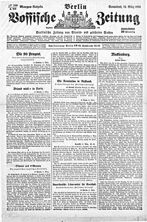 Vossische Zeitung on Mar 12, 1921