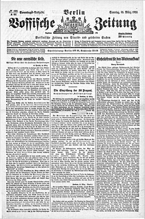 Vossische Zeitung vom 13.03.1921