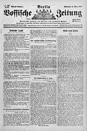 Vossische Zeitung on Mar 16, 1921