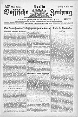 Vossische Zeitung on Mar 18, 1921