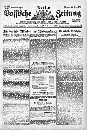 Vossische Zeitung vom 22.03.1921