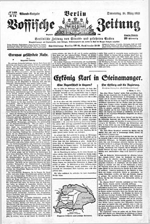 Vossische Zeitung vom 31.03.1921