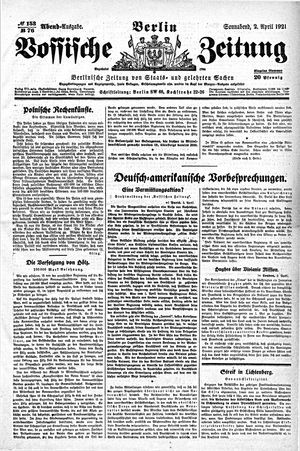 Vossische Zeitung on Apr 2, 1921