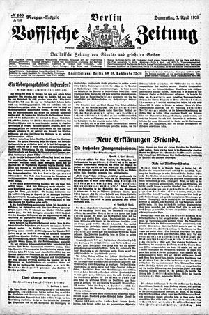 Vossische Zeitung vom 07.04.1921