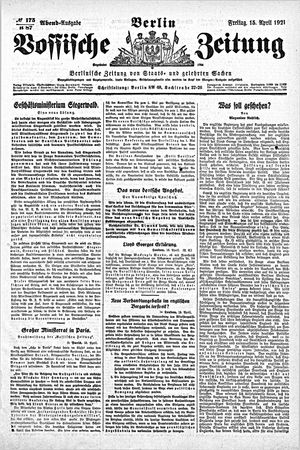 Vossische Zeitung vom 15.04.1921