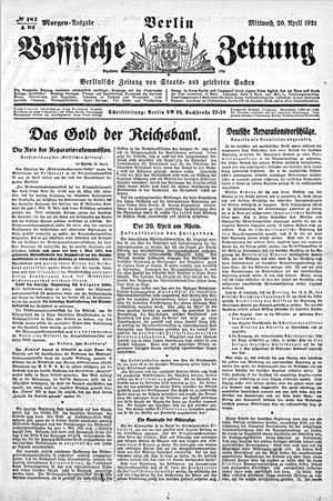 Vossische Zeitung vom 20.04.1921