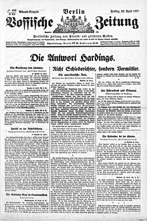 Vossische Zeitung vom 22.04.1921