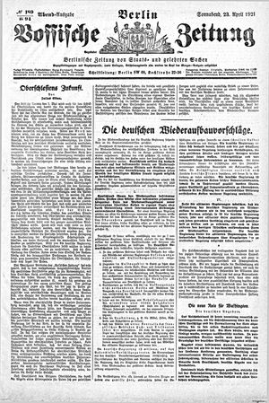 Vossische Zeitung vom 23.04.1921
