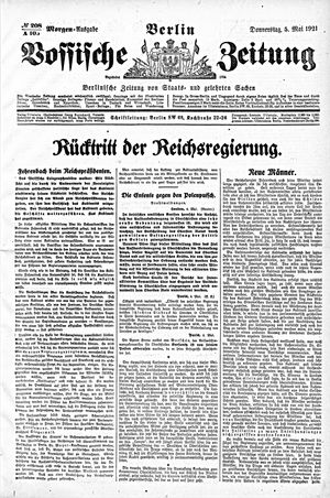 Vossische Zeitung on May 5, 1921