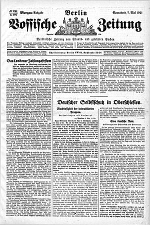 Vossische Zeitung vom 07.05.1921