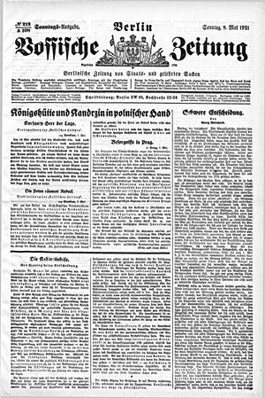 Vossische Zeitung on May 8, 1921