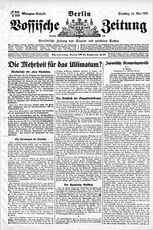 Vossische Zeitung vom 10.05.1921