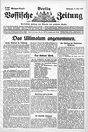 Vossische Zeitung vom 11.05.1921