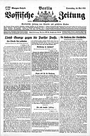 Vossische Zeitung on May 19, 1921