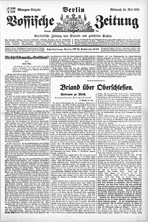 Vossische Zeitung vom 25.05.1921