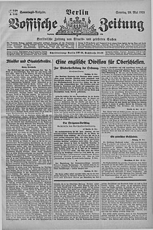 Vossische Zeitung vom 29.05.1921