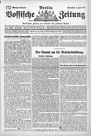 Vossische Zeitung vom 04.06.1921